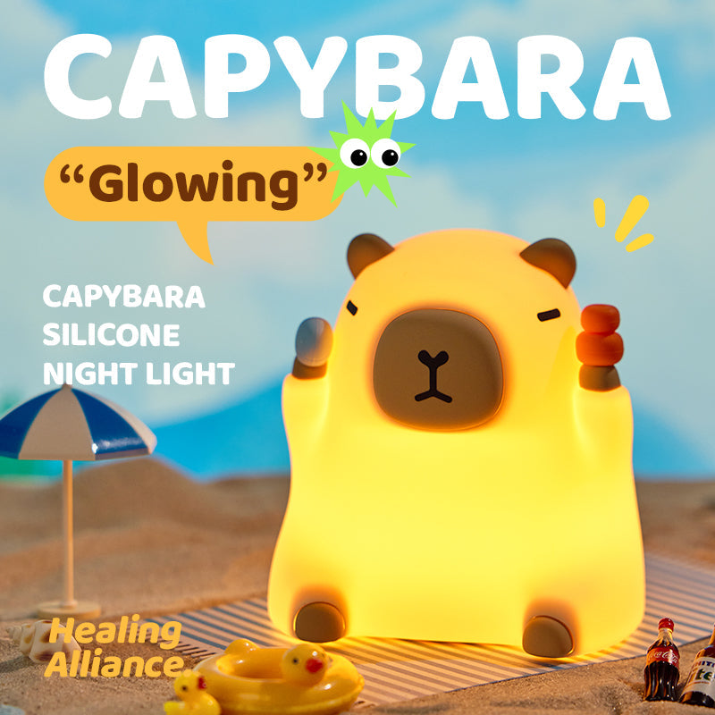 Maetiva® Capybara Funny Sitting Silicone Squishy Night Light Perfect Gift
