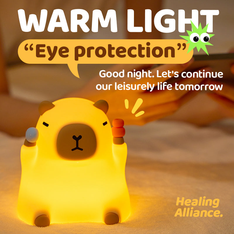 Maetiva® Capybara Funny Sitting Silicone Squishy Night Light Perfect Gift