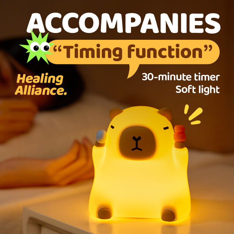 Maetiva® Capybara Funny Sitting Silicone Squishy Night Light Perfect Gift
