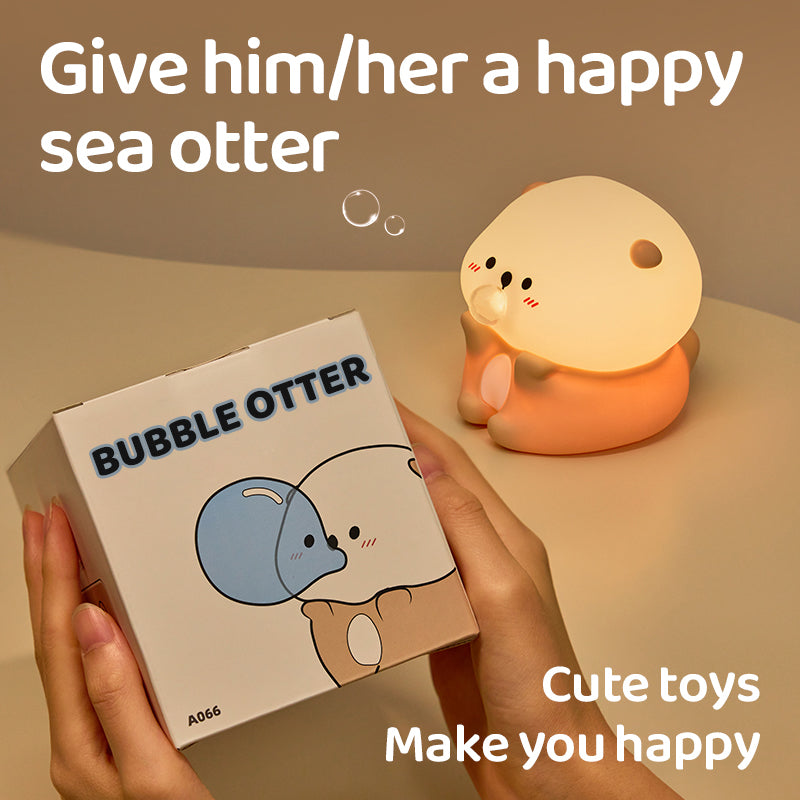 Maetiva® Otter Bubble Blowing Baby Squishy Silicone Night Light Soft Glow Adorable Funny Perfect for Gift