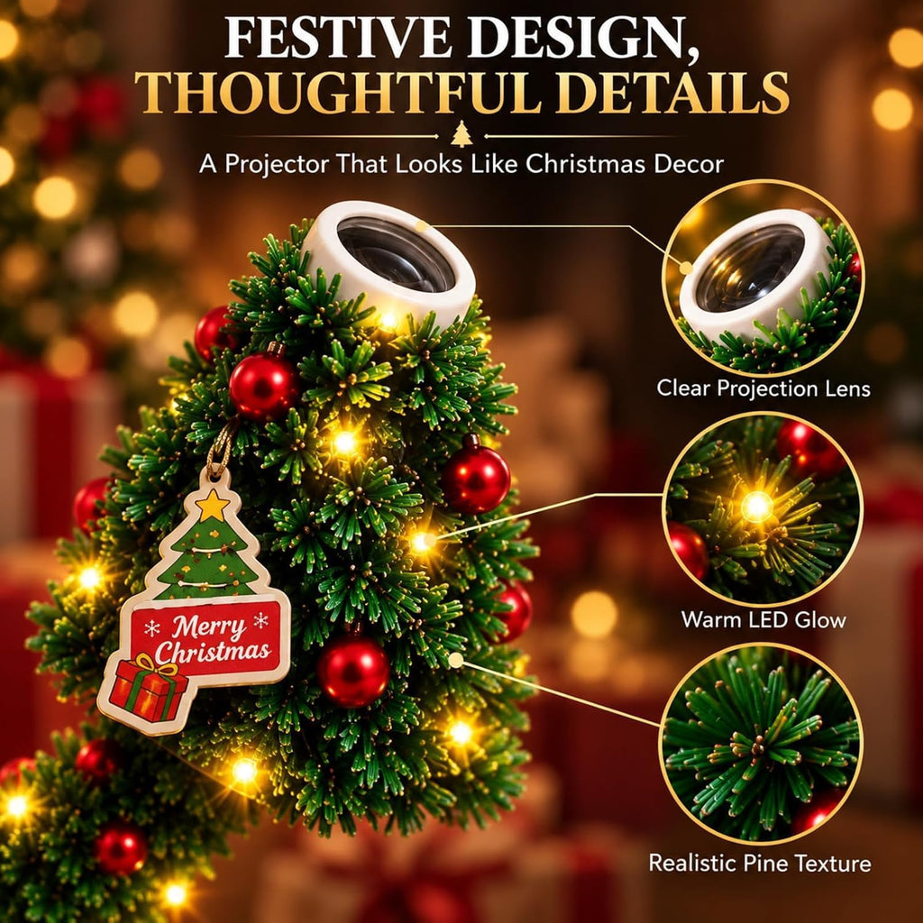 HD USB Christmas Tree Projector Light
