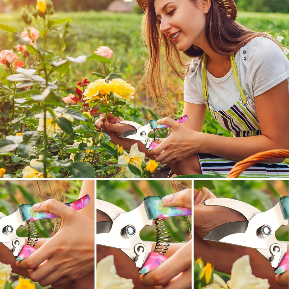 10-Piece Garden Tool Set – Gardening Hand Tools with Pruner, Trowel, Rake & Carry Case