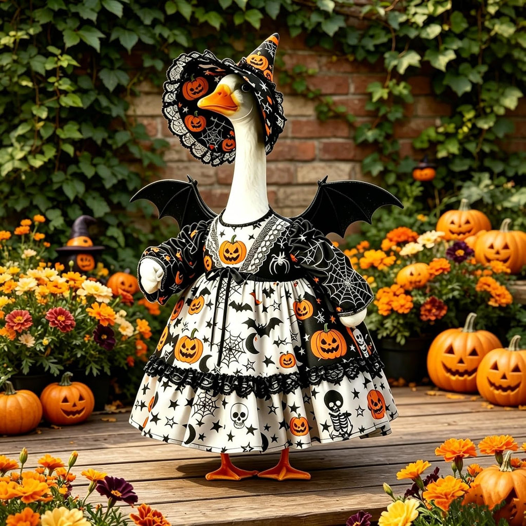 Pumpkin Wizard Porch Goose Outfit