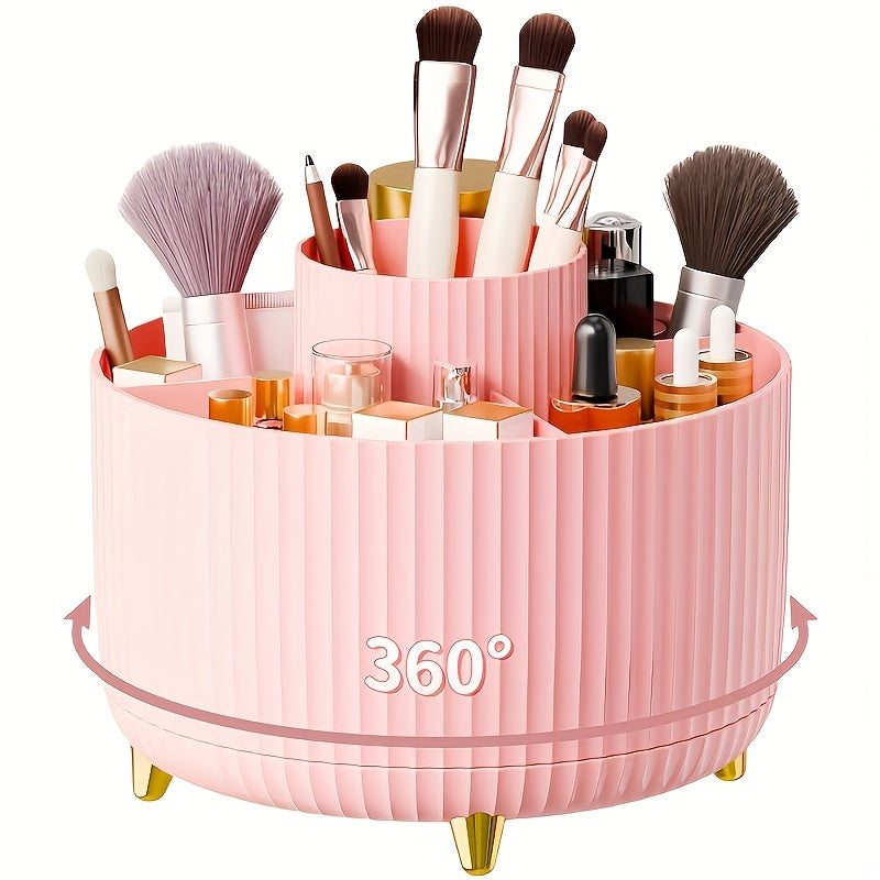 Maetiva | GlamSpin – 360° Rotating Makeup & Desk Organiser with 5 Compartments