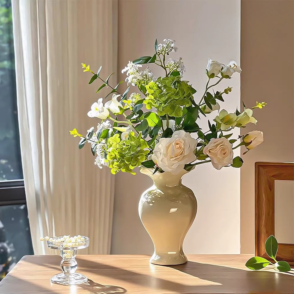 Serene Lavender Blossom Tabletop Faux Floral Arrangement