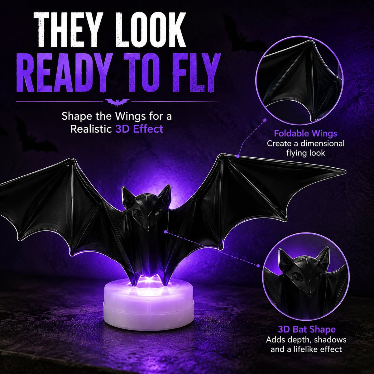 3D LED Flying Bat Wall Decor