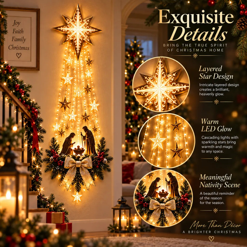 Bethlehem Star Lighted Nativity Wall Christmas Decor