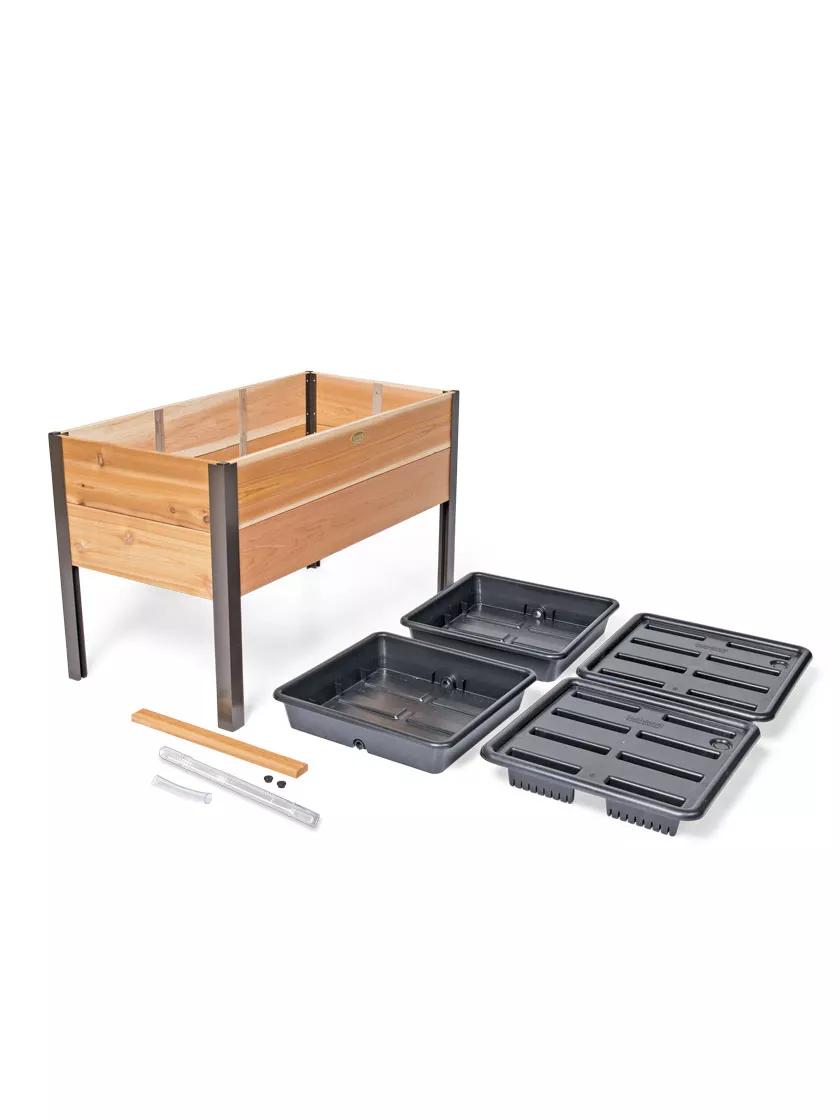 Self-Watering Elevated Cedar Planter Box, 2' x 4'