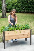 Self-Watering Elevated Cedar Planter Box, 2' x 4'