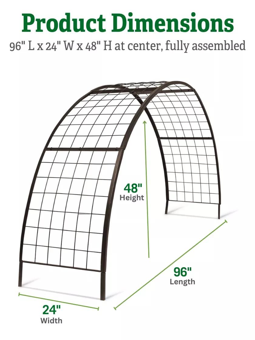 2' x 8' Arch Trellis for Planter Boxes
