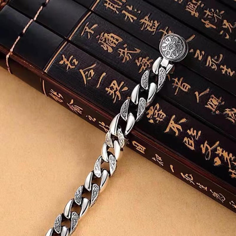 Vintage Sanskrit Cuban Link Bracelet