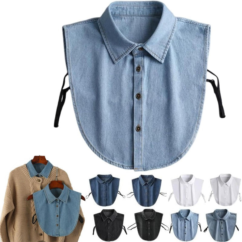 Breathable Denim Detachable Collar