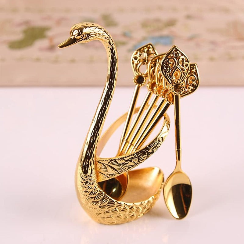 Elegant Swan Spoon Set