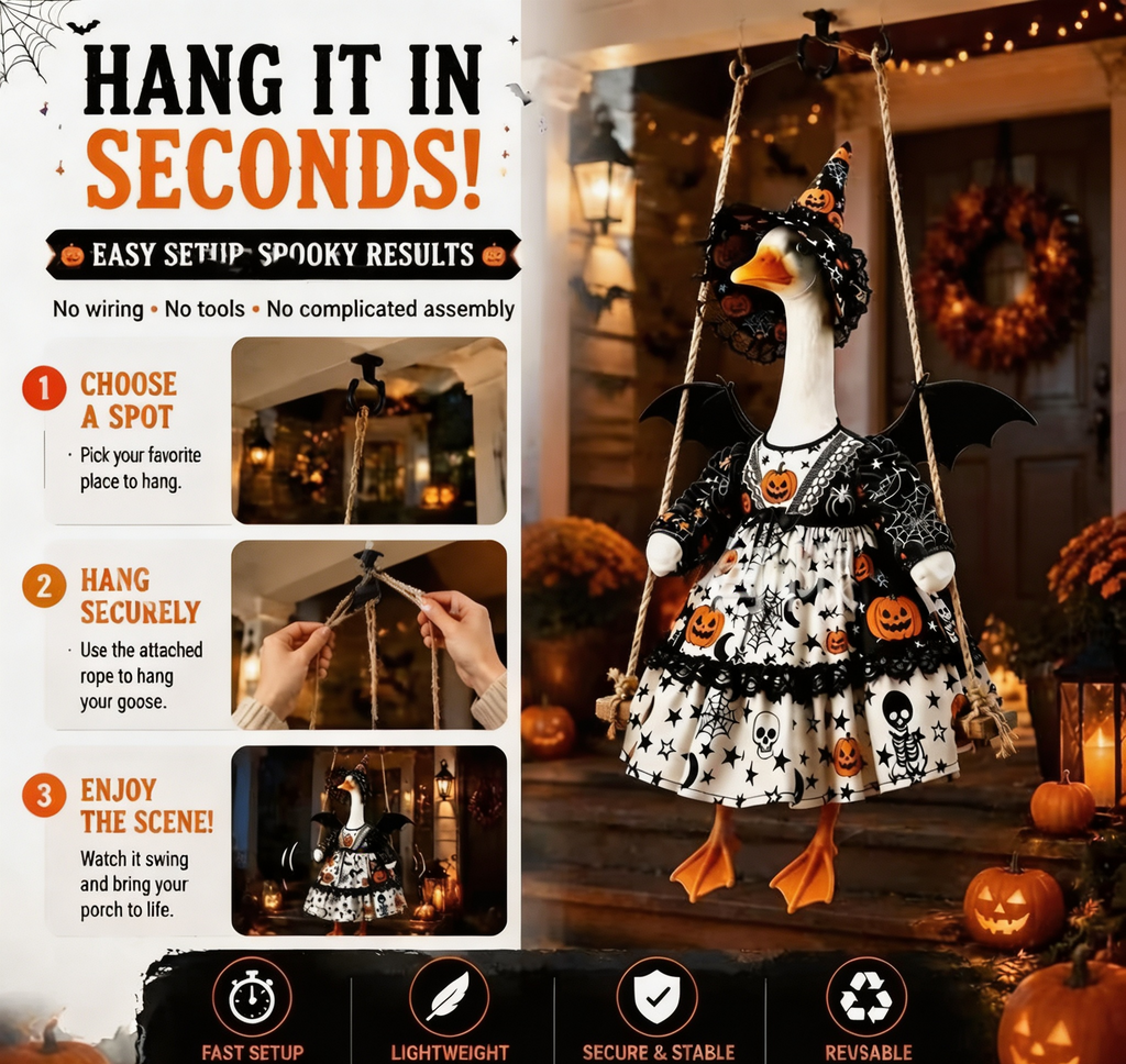 Pumpkin Wizard Porch Goose Outfit