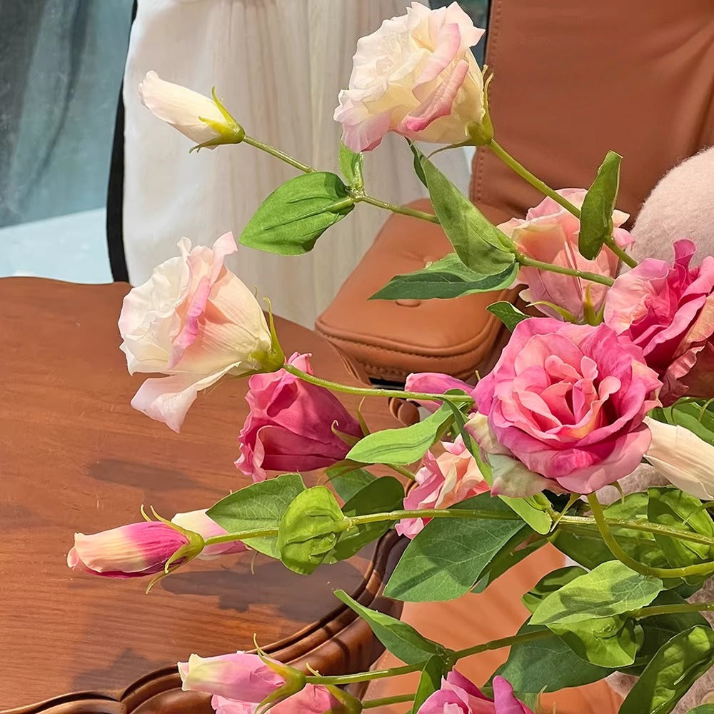 Dusty Pink Platycodon Bloom Faux Floral Arrangement