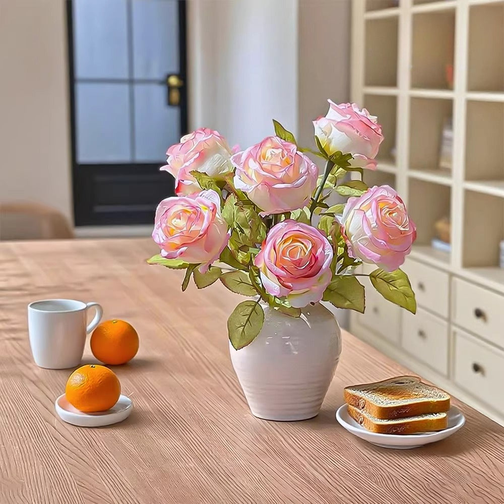 Soft Snow Bloom Faux Floral Arrangement