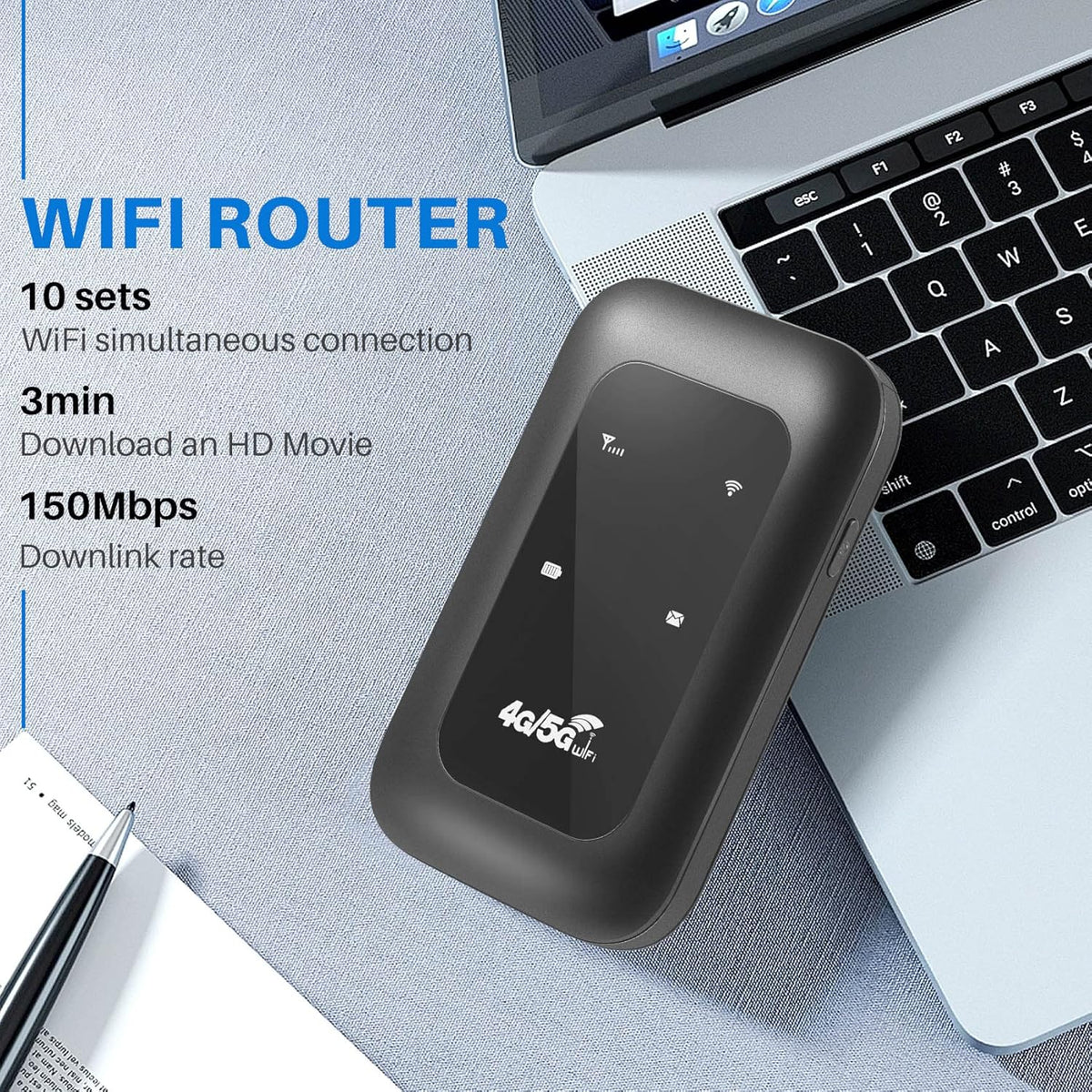 Portable 5G WiFi Router – High-Speed Mobile Wireless Internet Hotspot