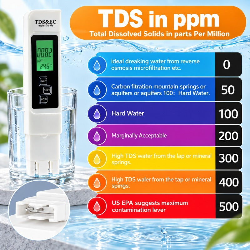 PureMeter 4 in 1 Tds Meter Digital Water Tester