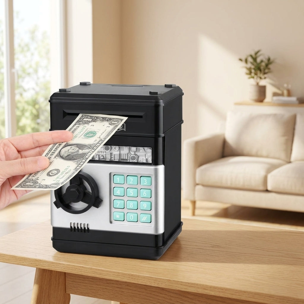 Electronic ATM Piggy Bank — Digital Display, Password Protected, Coin Slot, Bill Feeder, Realistic Sounds, Kids Gift