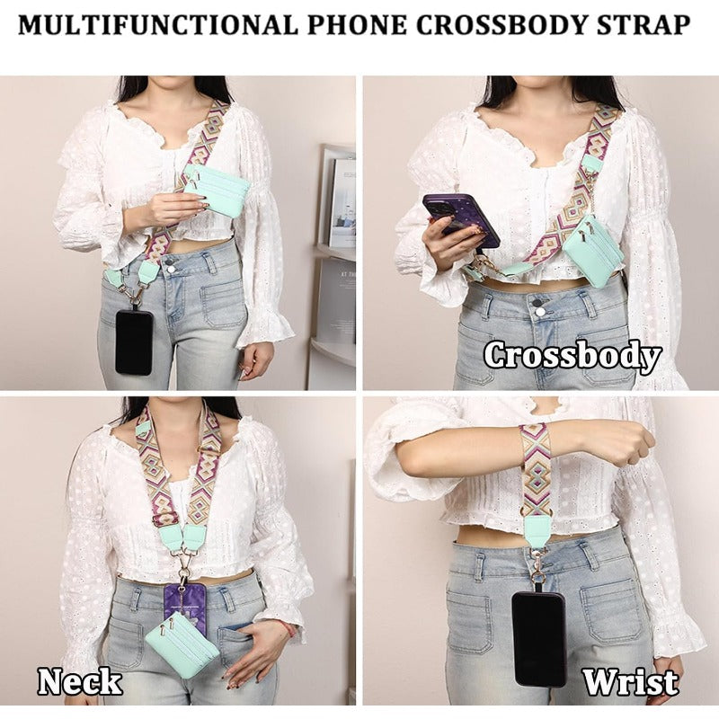 Stylish Crossbody Phone Lanyard with Detachable Mini Wallet