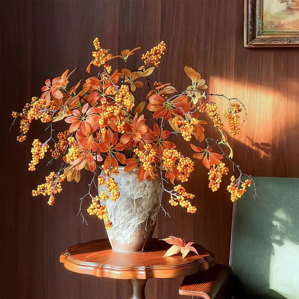Warm Terracotta Fortune Cluster Faux Floral Arrangement