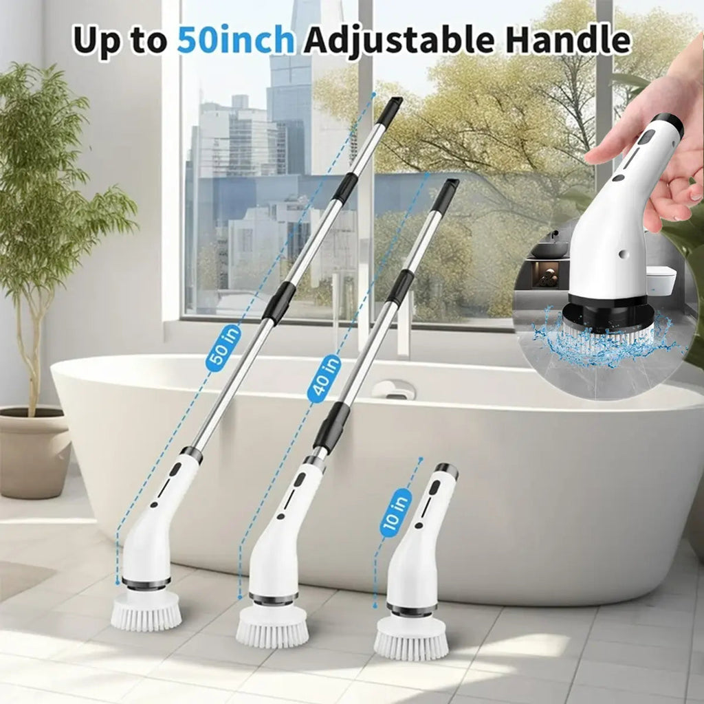 Cordless Electric Spin Scrubber — Rechargeable Power Cleaning, Handheld, Adjustable, Extendable, Multi-Surface