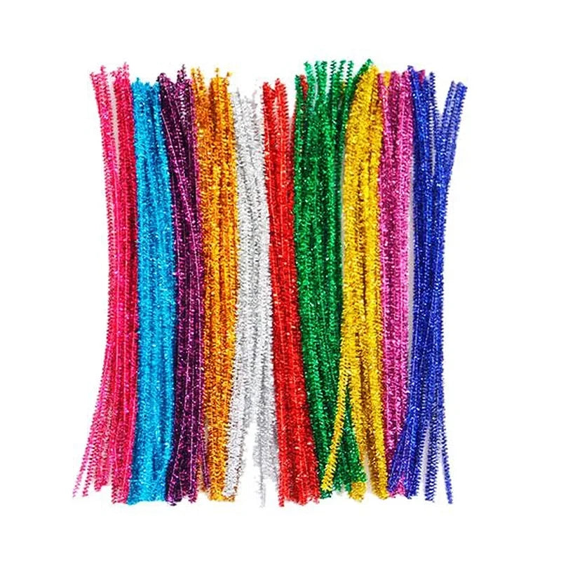 200pcs Mixed Color Glitter Pipe Cleaners For DIY Crafts
