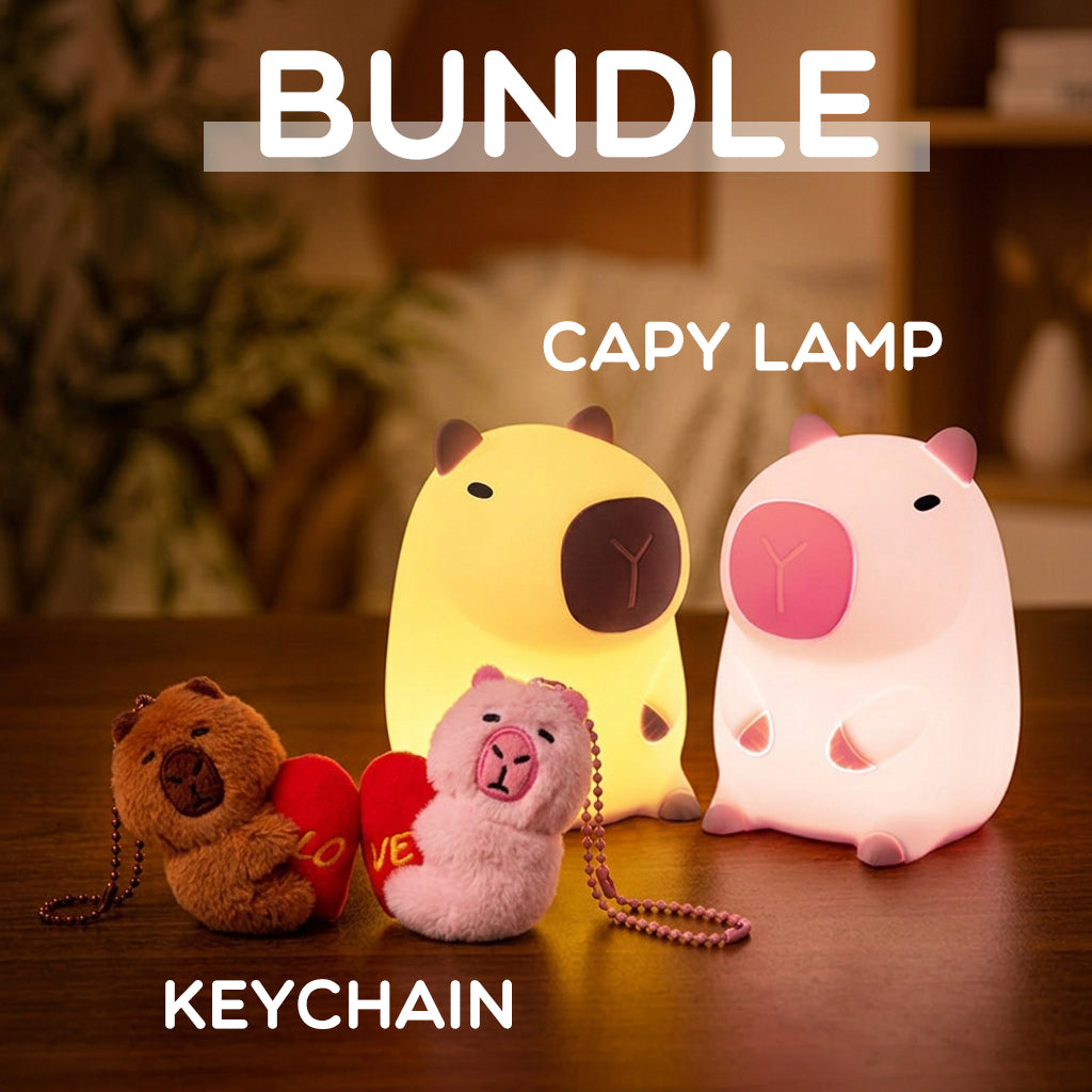 Maetiva® Capybara with Keychain Bundle Squishy Night Light - Perfect Gift