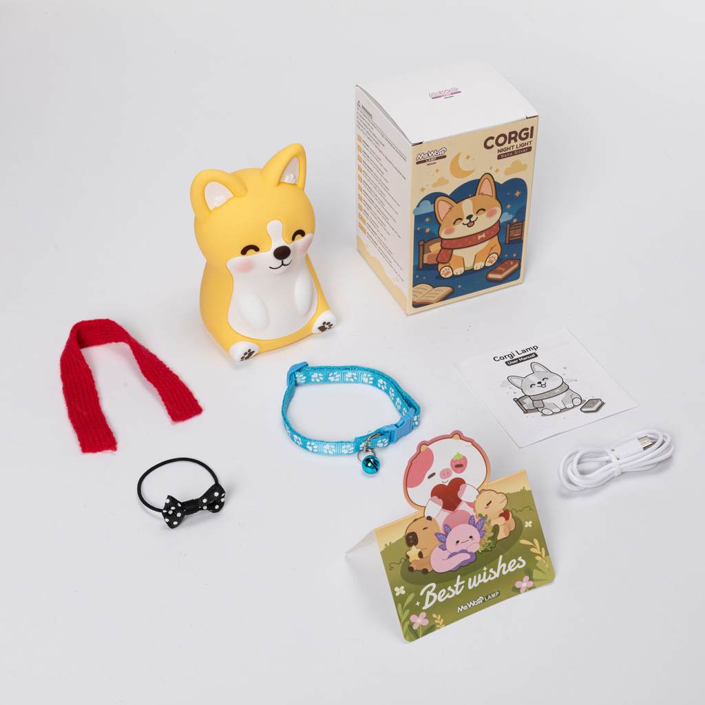 Maetiva® Corgi Puppy Adorable Squishy Silicone  LED Night Light - Perfect Gift for Kids and Girls