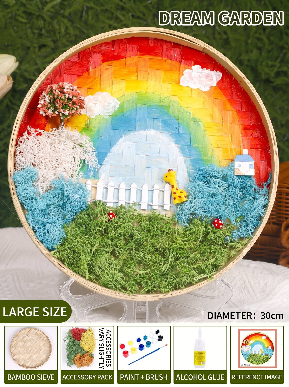 DIY Preserved Moss Art Kit with Bamboo Frame