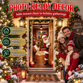 Christmas Santa Door Cover – Festive Reindeer Holiday Decor