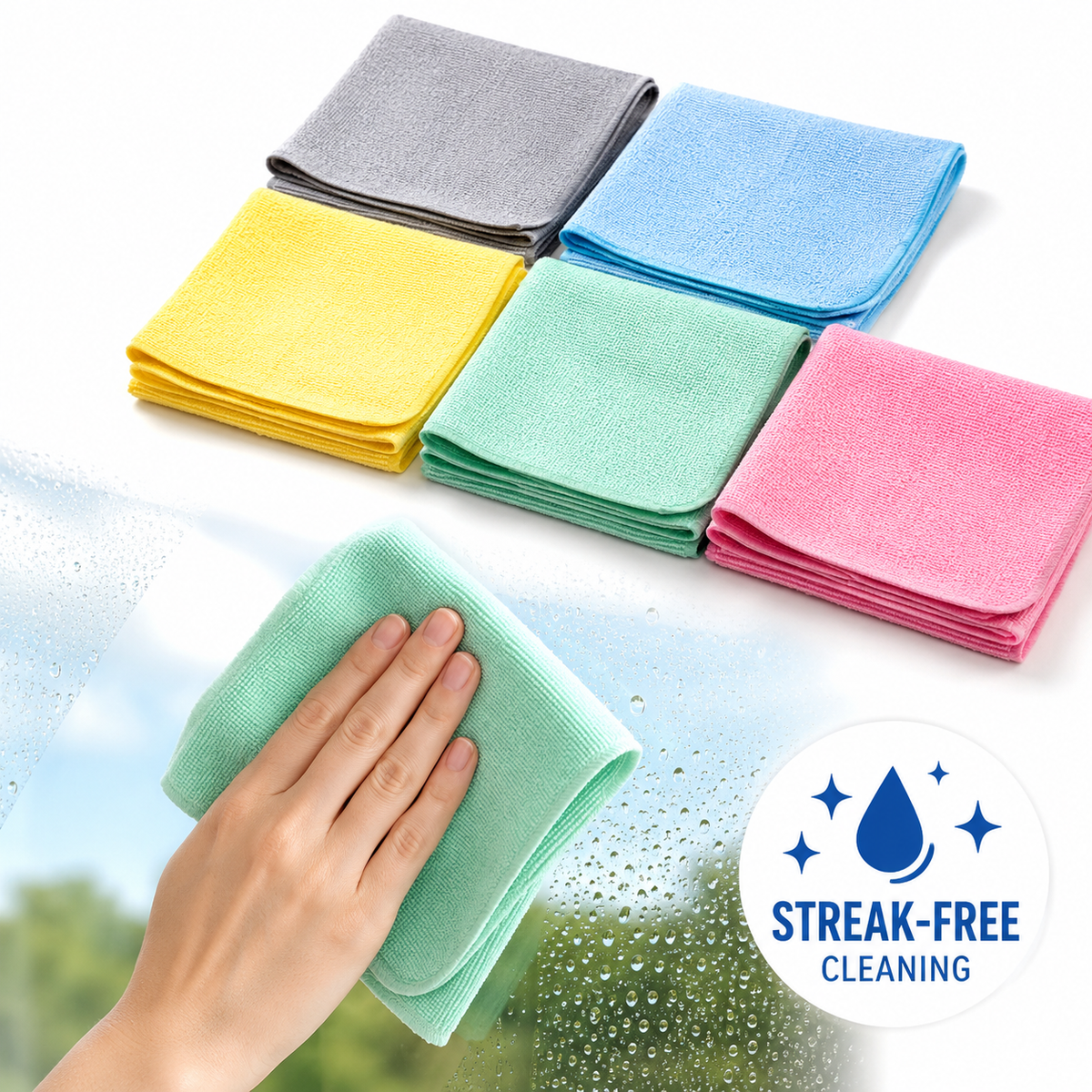 Microfiber Ultra-Absorbent Scratch-Free Cleaning Cloth Pack 
Maetiva