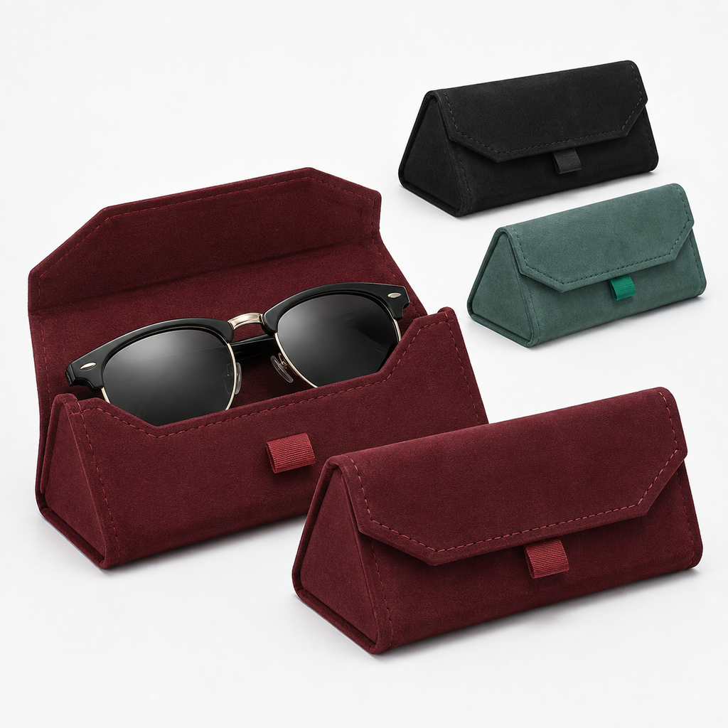 Foldable Suede Sunglasses Case with Magnetic Closure 
Maetiva