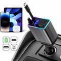 High-Power USB-C PD Car Charger with LED Voltage Display and Detachable Fast Charging Cables 
Maetiva