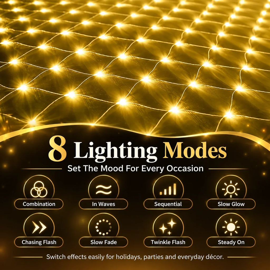 LED Christmas Net Lights for Indoor & Outdoor Decorations
