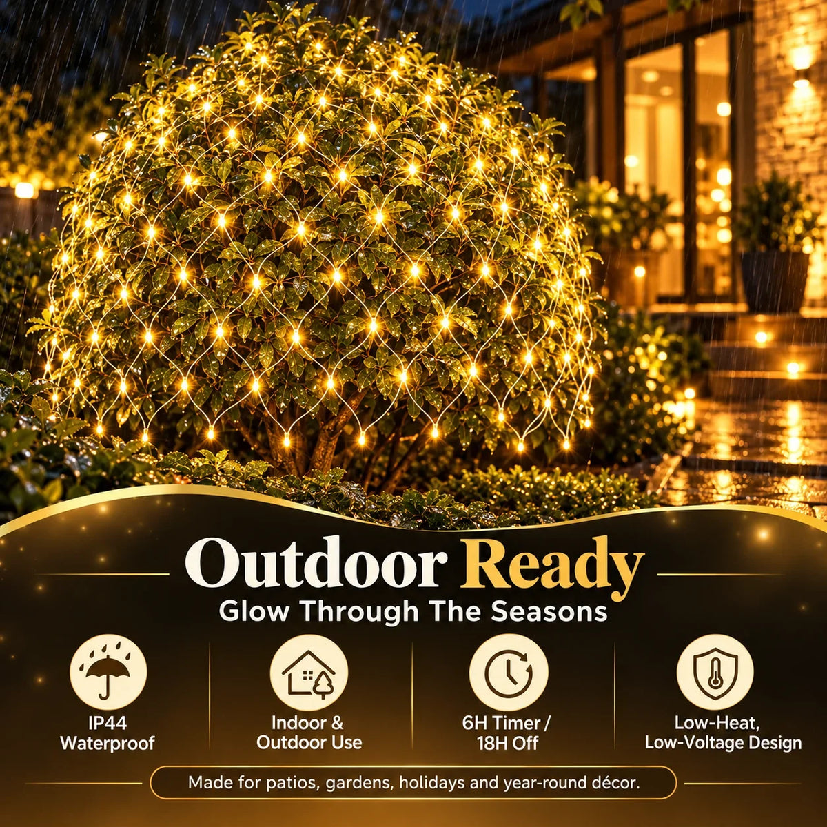 LED Christmas Net Lights for Indoor & Outdoor Decorations