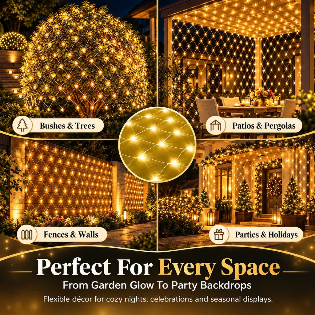 LED Christmas Net Lights for Indoor & Outdoor Decorations