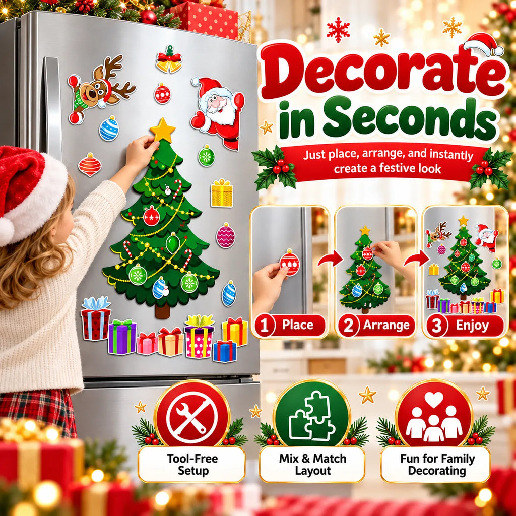Christmas Refrigerator Magnets – DIY Santa, Reindeer & Christmas Tree Decor