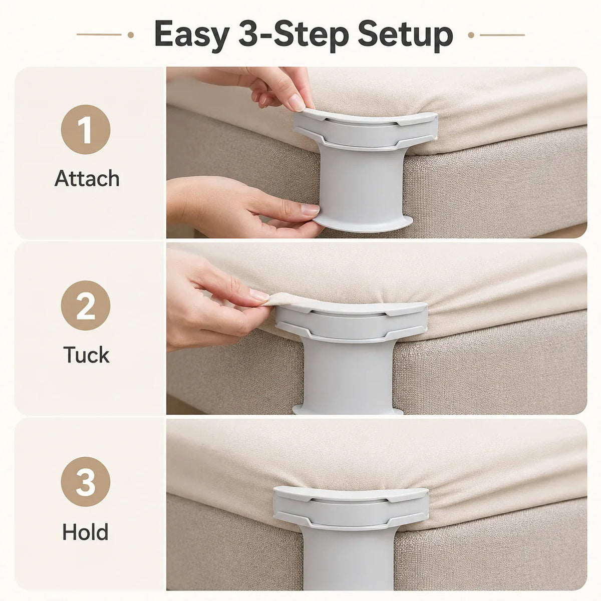 Secure Fit Sheet Holders – Wrinkle-Free. Slip-Free Bed