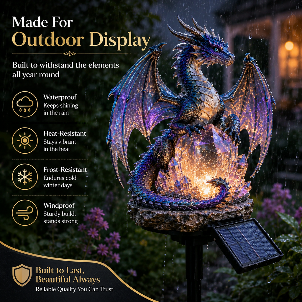 Amethyst Crystal Dragon – Solar Dragon Crystal Garden Light