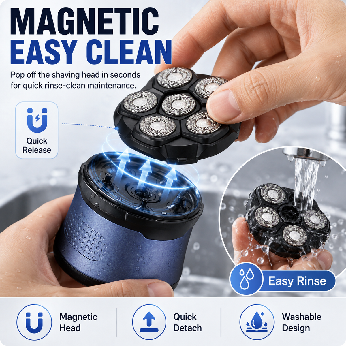 Head Shavers for Bald Men, IPX7 Waterproof Wet/Dry Head Shavers for Men