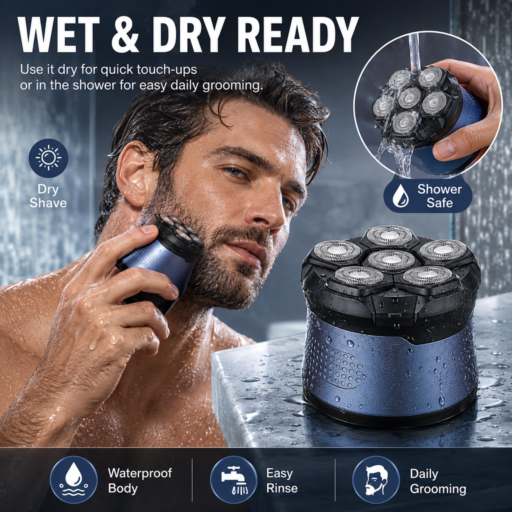 Head Shavers for Bald Men, IPX7 Waterproof Wet/Dry Head Shavers for Men