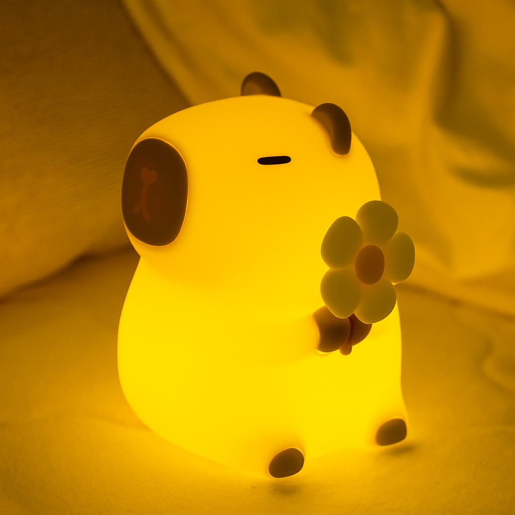 Maetiva® Flower Capybara Squishy Silicone Night Light - Perfect Gift for Kids and Girls