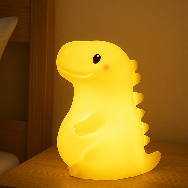 Maetiva® Squishy Silicone Smiley Giant Dinosaur LED Night Light - Perfect Gift for Kids and Girls