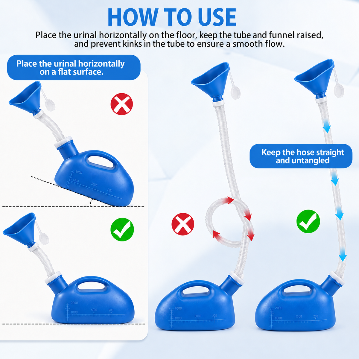 Portable Urinal Bottle,With funnel (Unisex)suitable for various emergency situations