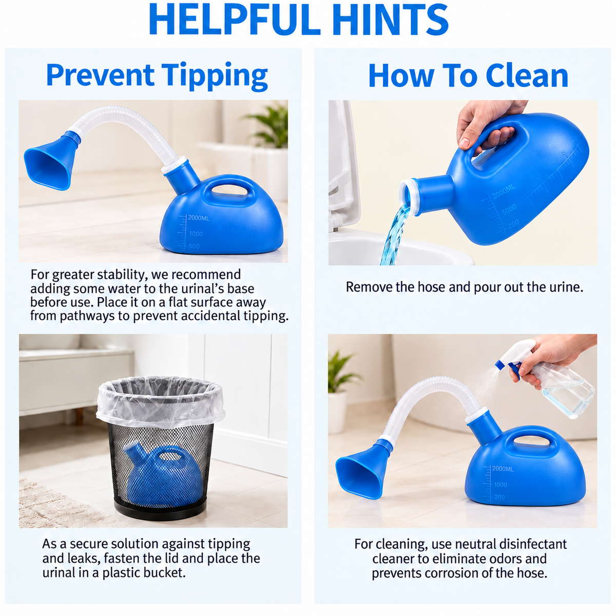 Portable Urinal Bottle,With funnel (Unisex)suitable for various emergency situations