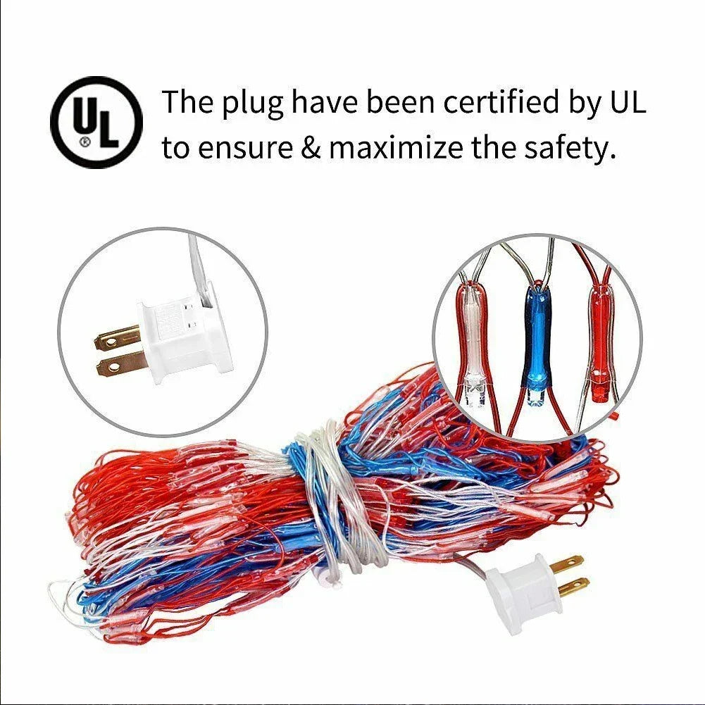 American Flag Lights Outdoor 420 LED String Lights Party Decor