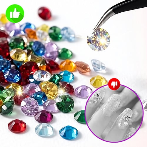 DIY Nail Flatback Rhinestones Kit | 40.000+ AB Crystal Gems with Adhesive & Pickup Tool for Salon-Quality Nail Art-8YF7
