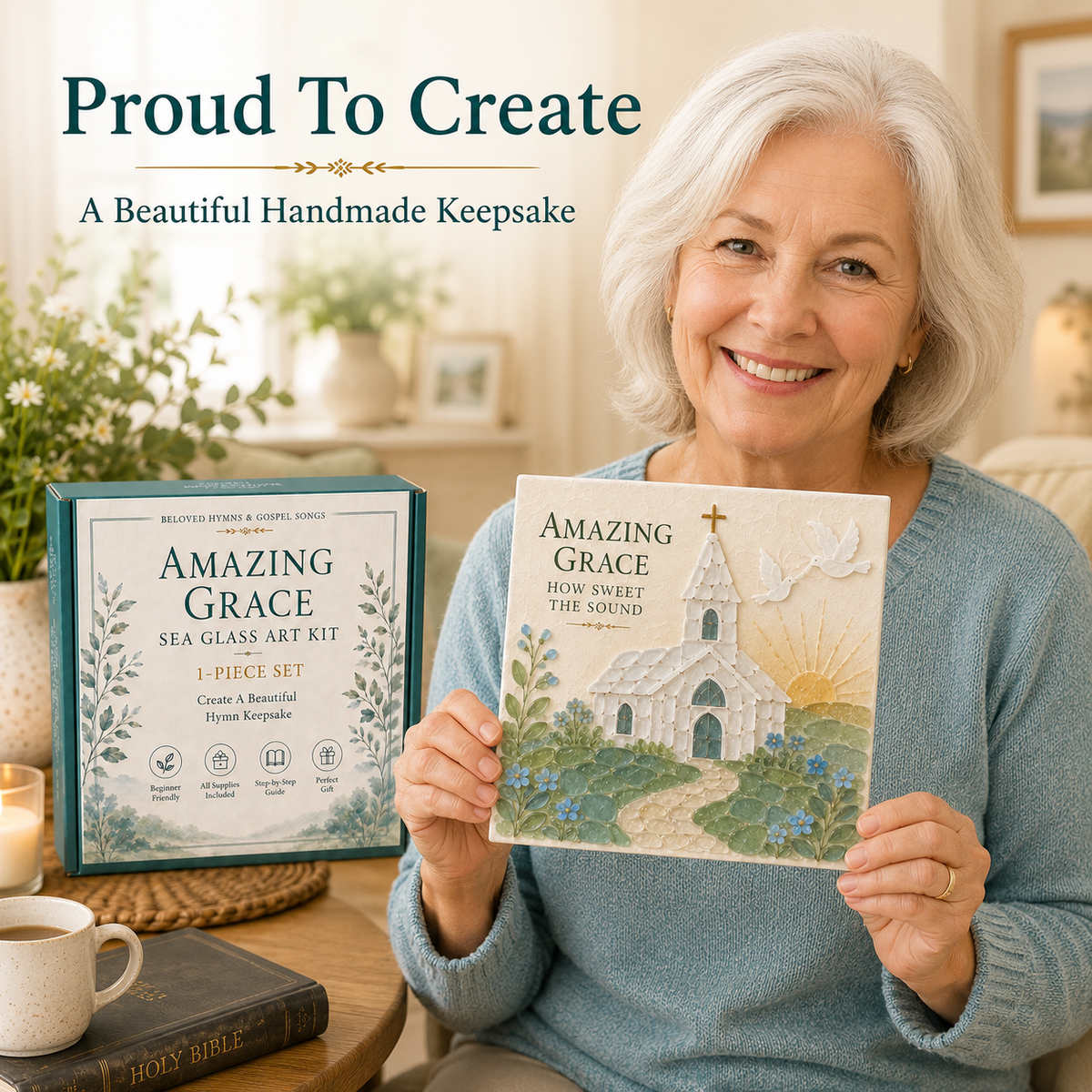 Beloved Hymns & Gospel Songs Sea Glass Art Kit