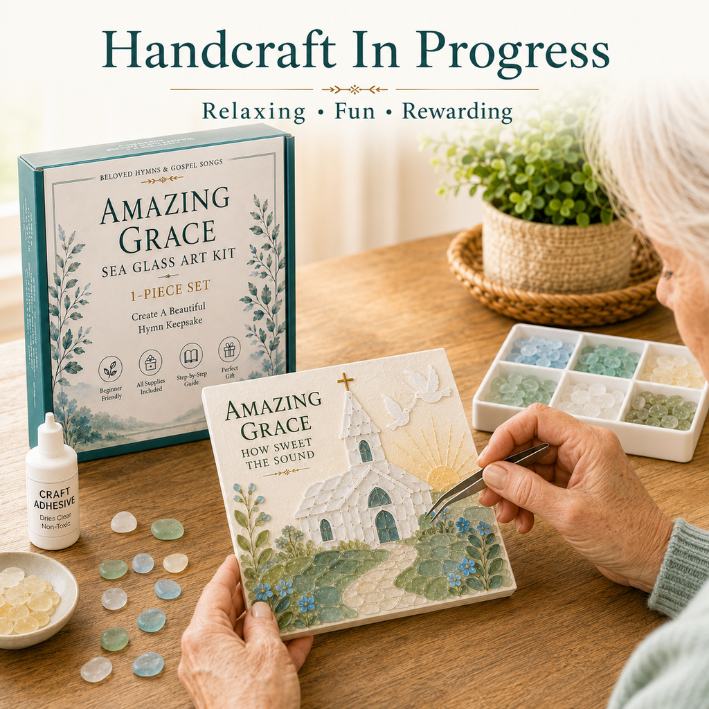 Beloved Hymns & Gospel Songs Sea Glass Art Kit